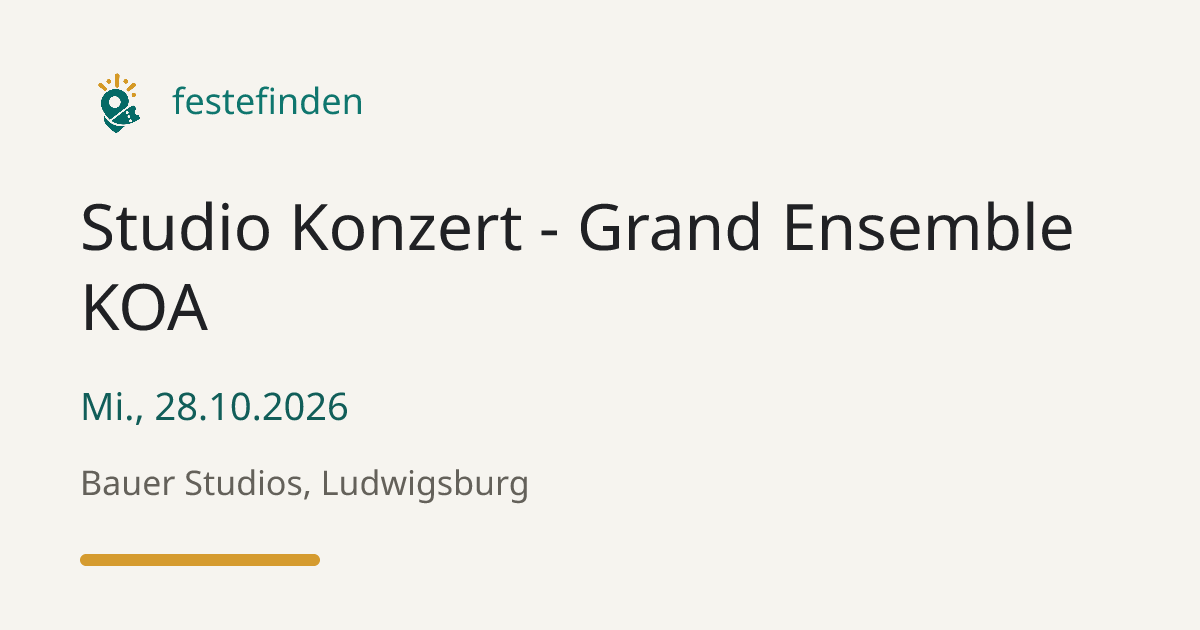 Studio Konzert - Grand Ensemble KOA in Ludwigsburg, 28.10.2026
